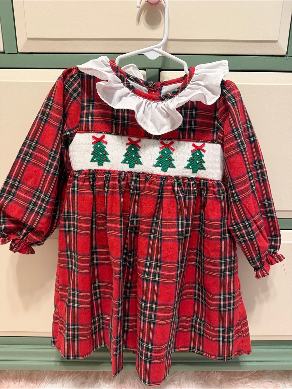 Cecil & Lou Christmas Smocked plaid Dress, 3T